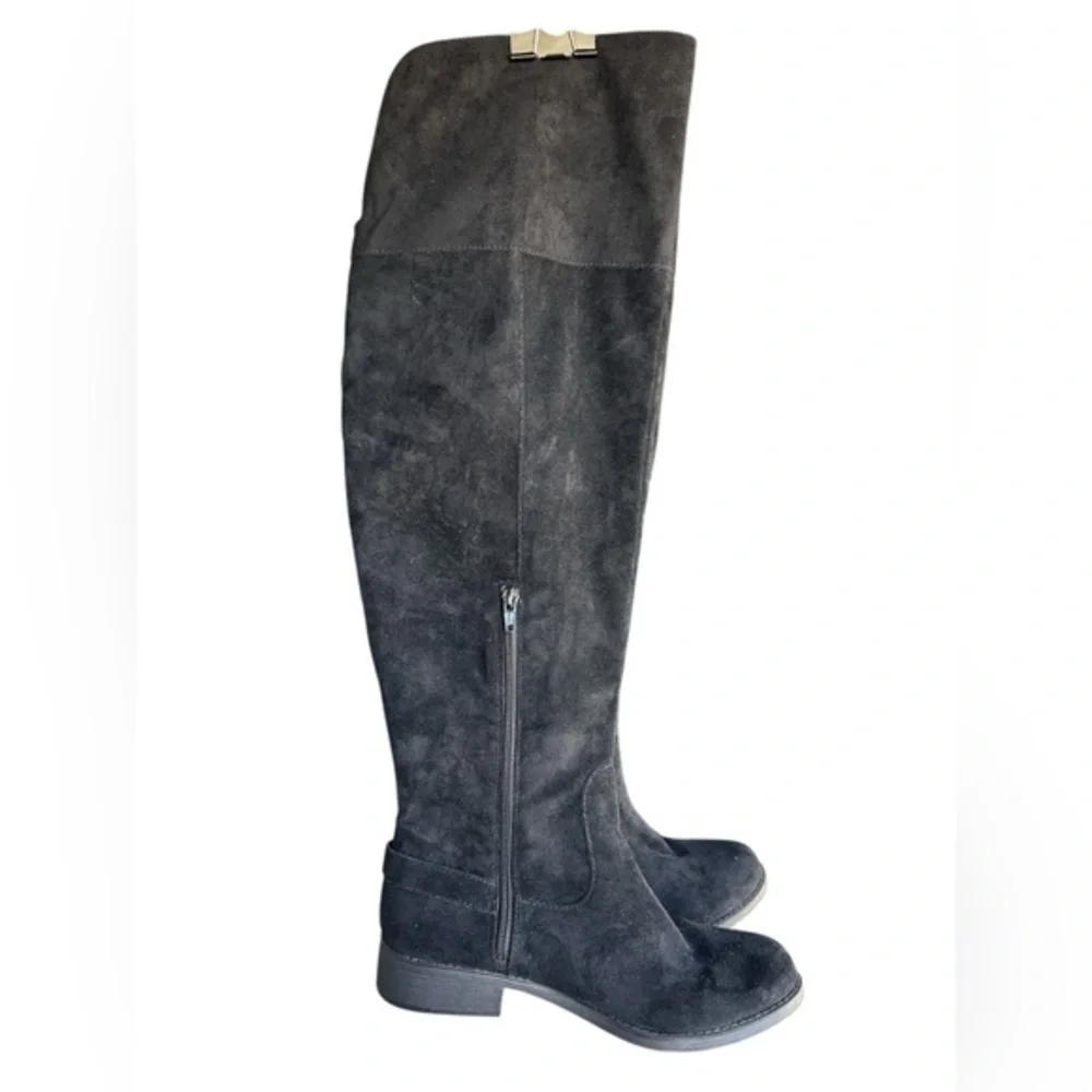 American Rag Adarra Black Suede Finish Over The Knee Riding Boots Size 8